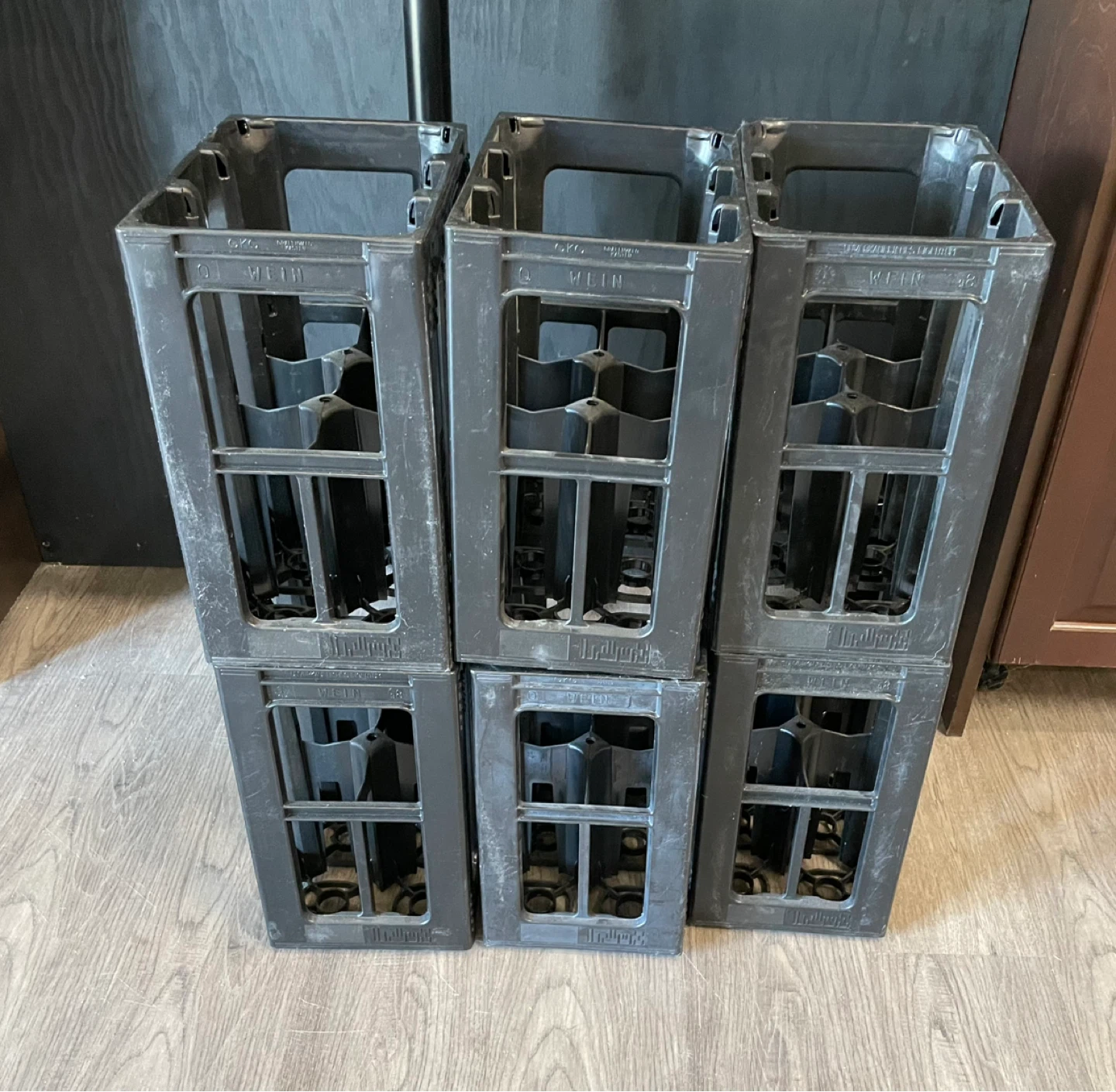 Set of 6 Vintage Plastic Bottle Crates