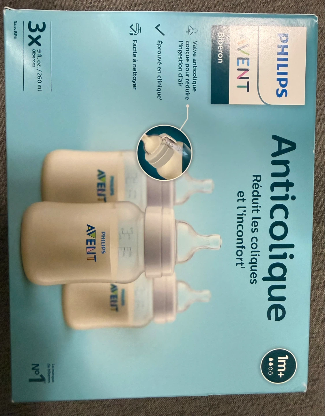 Philips Avent Anti-colic Baby Bottles - 3 x 9 oz / 260 ml