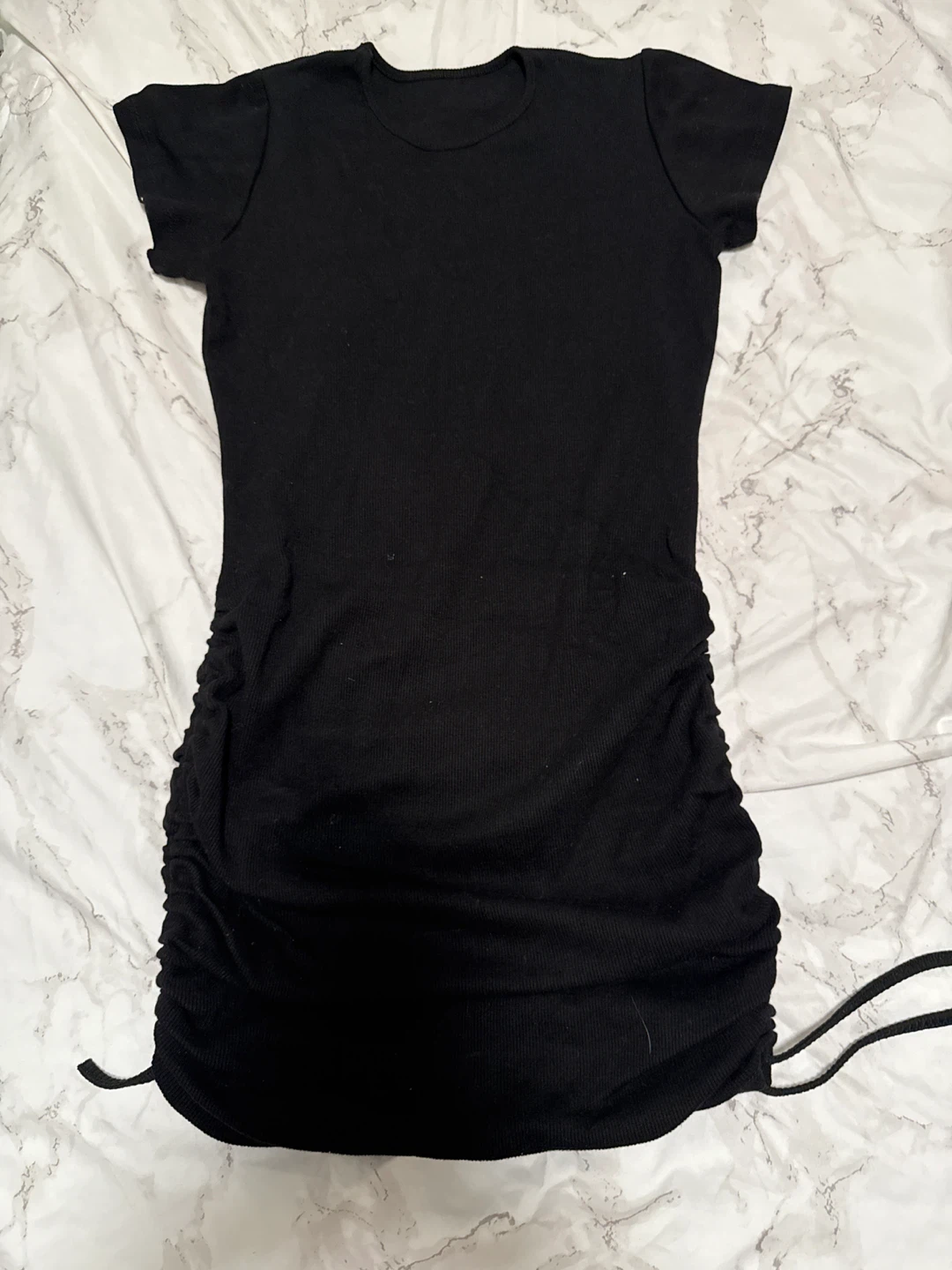 Black Ruched Bodycon Dress