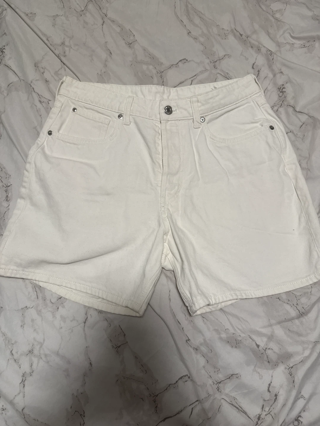 White Denim Bermuda Shorts