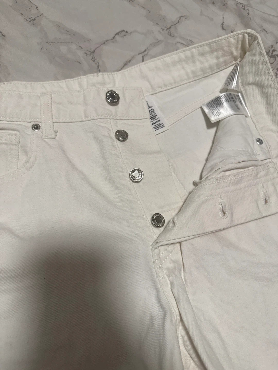 White Denim Bermuda Shorts - photo 2