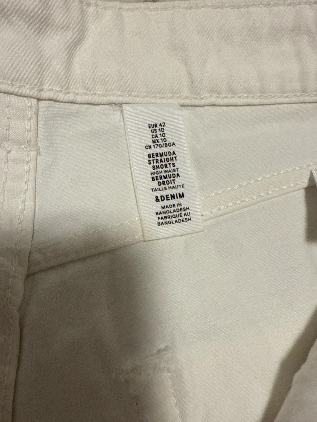 White Denim Bermuda Shorts - photo 3