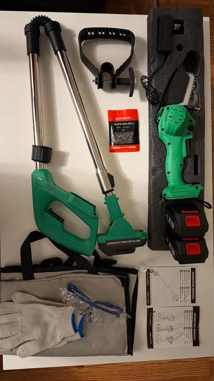 Cordless Garden Multi-Tool Set and chainsaw - photo 3
