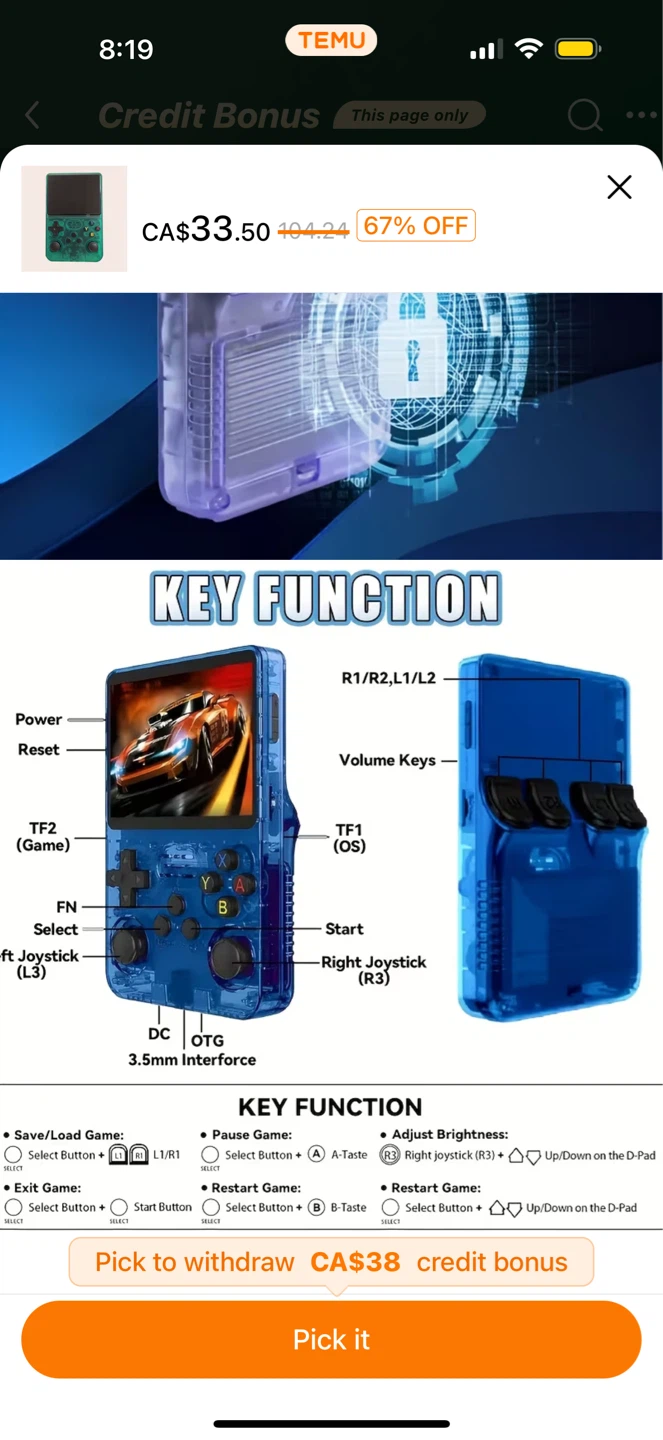 Game Console with 20k games (BLACK, WHITE OR PURPLE) - photo 2