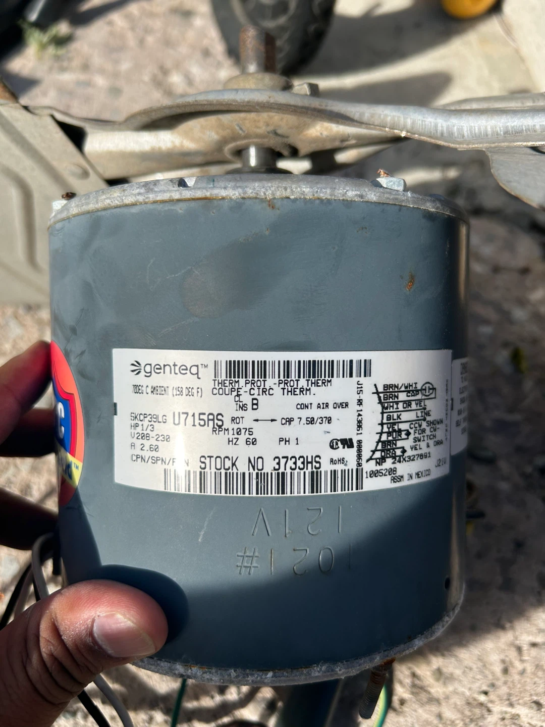 Genteq U715AS Fan Motor - photo 2