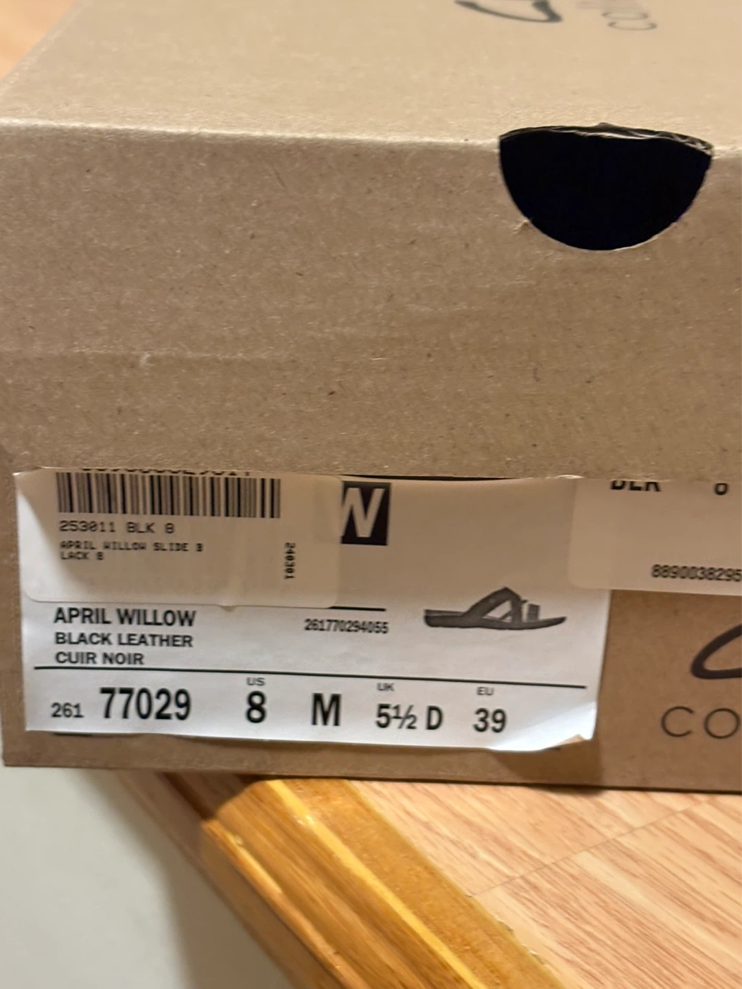 Clarks April Willow Black Leather Slide Sandals Size 8 - photo 4