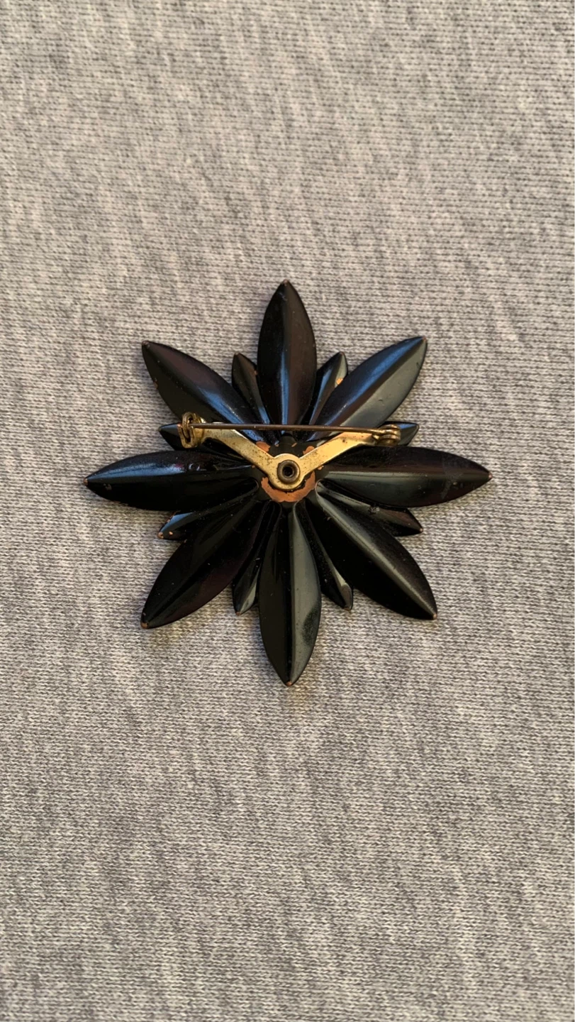 Black Flower Brooch Pin - photo 2