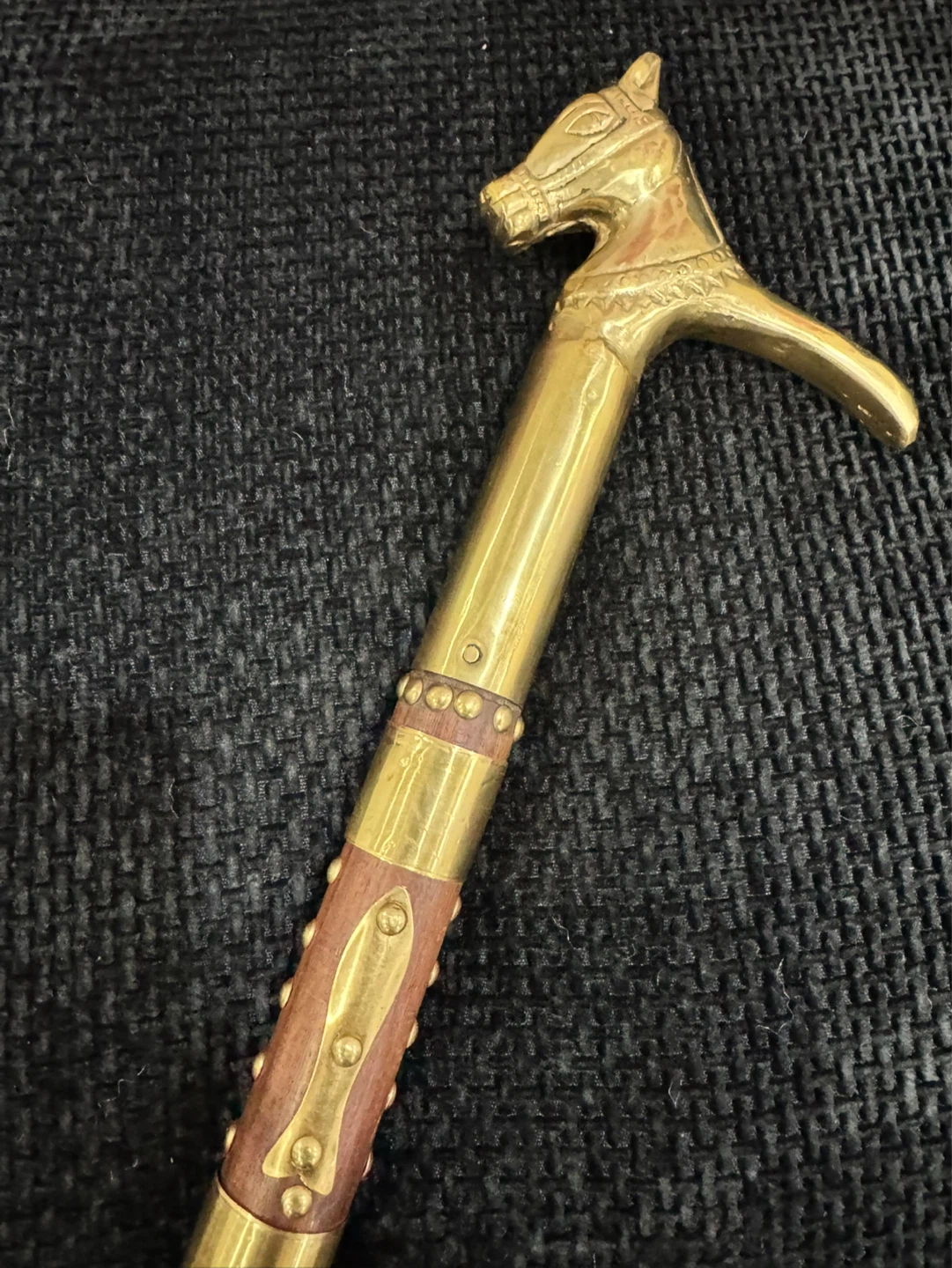 Decorative Brass Horse Head Cane - photo 4