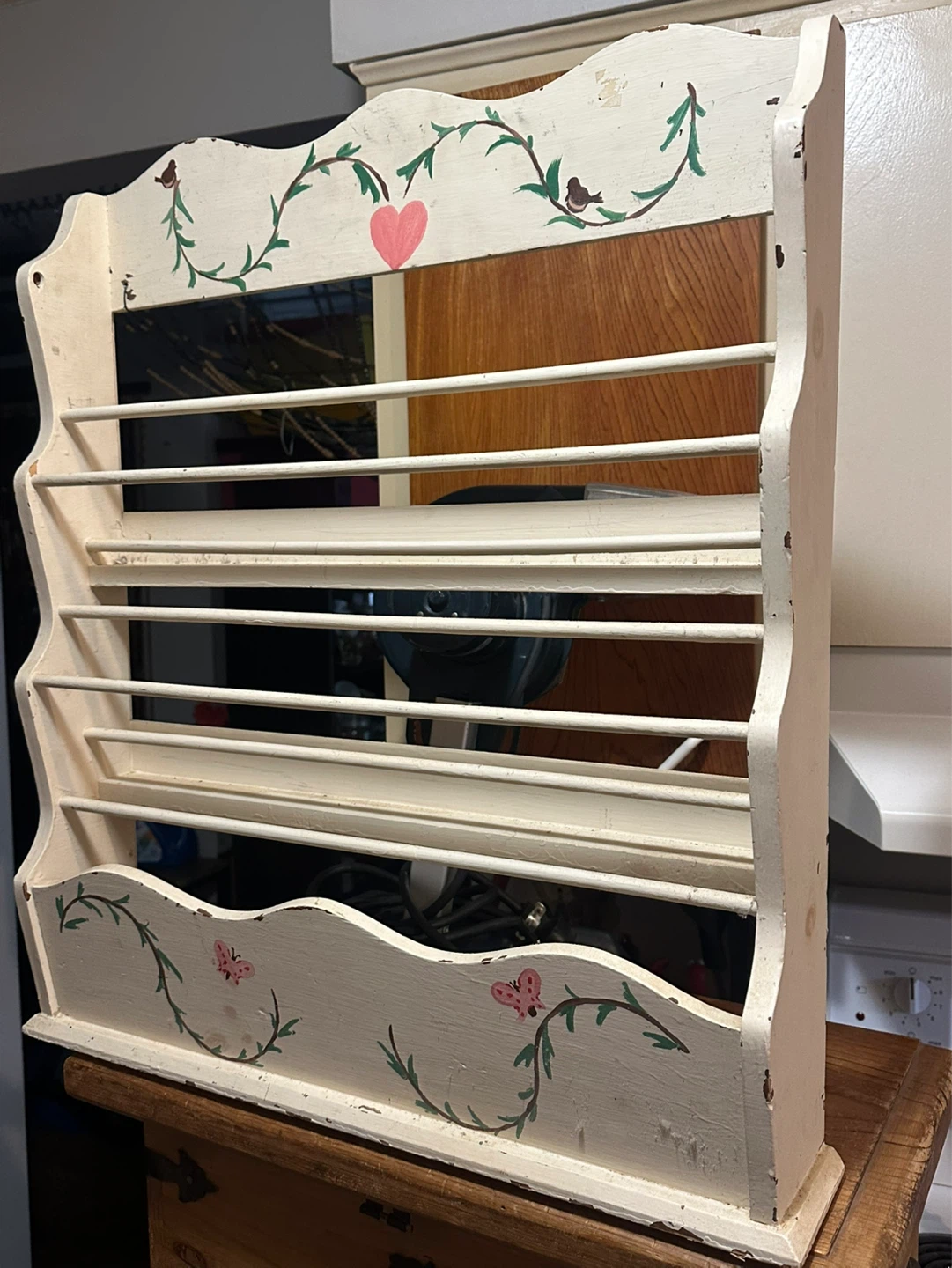 Farmhouse Shabby Chic Wall Hanging Plate Rack