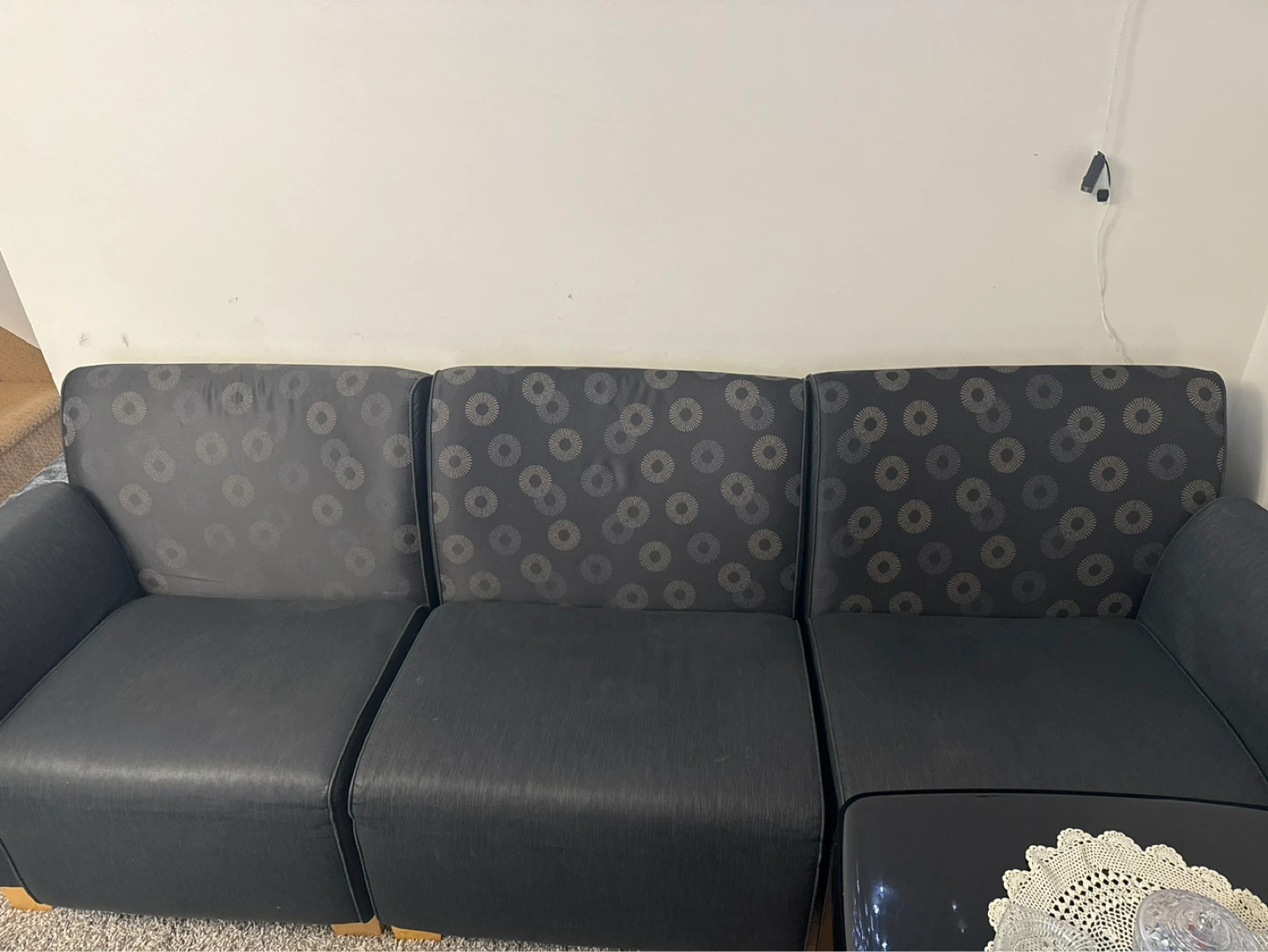 Black 3-Seater Sofa - photo 4