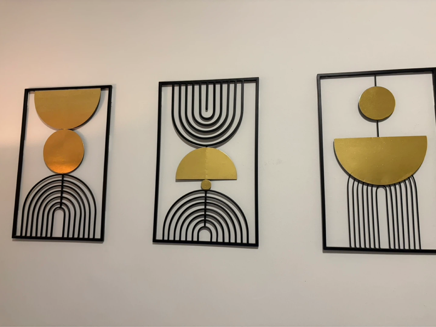 Set of 3 Geometric Metal Wall Art