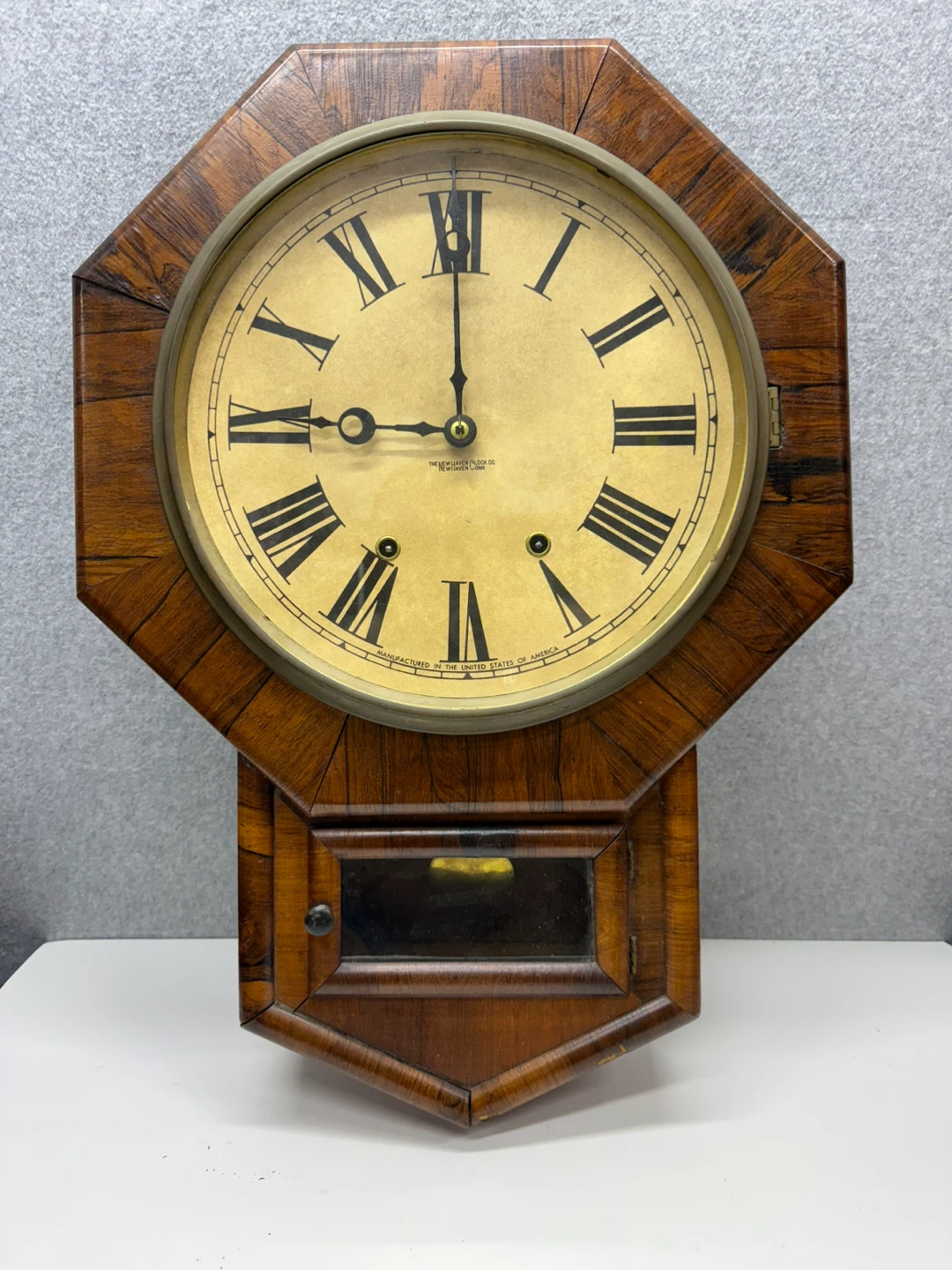 New Haven Clock Co. Octagon Eight Day Clock
