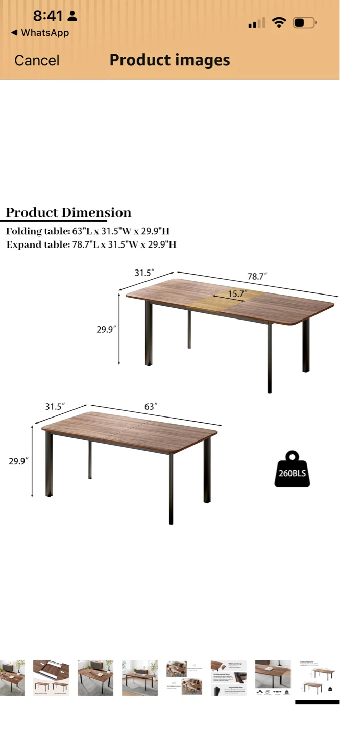 New Expandable Seven Piece Dining Table - Walnut Finish - photo 4