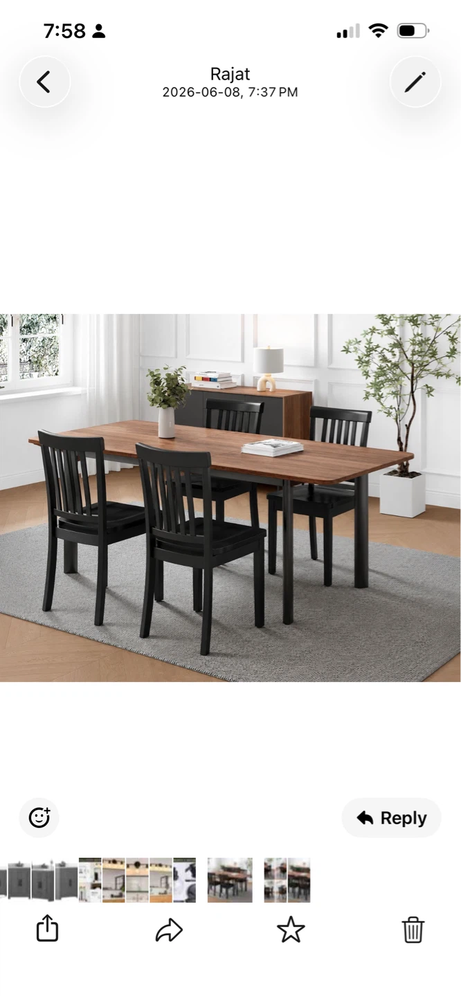 New Expandable Seven Piece Dining Table - Walnut Finish - photo 2