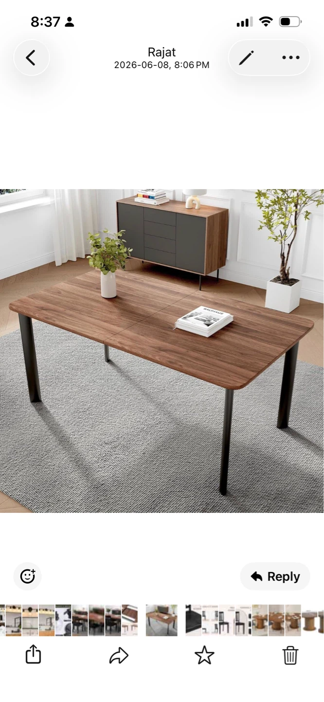 New Expandable Seven Piece Dining Table - Walnut Finish - photo 3