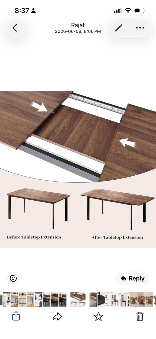 New Expandable Seven Piece Dining Table - Walnut Finish - photo 5