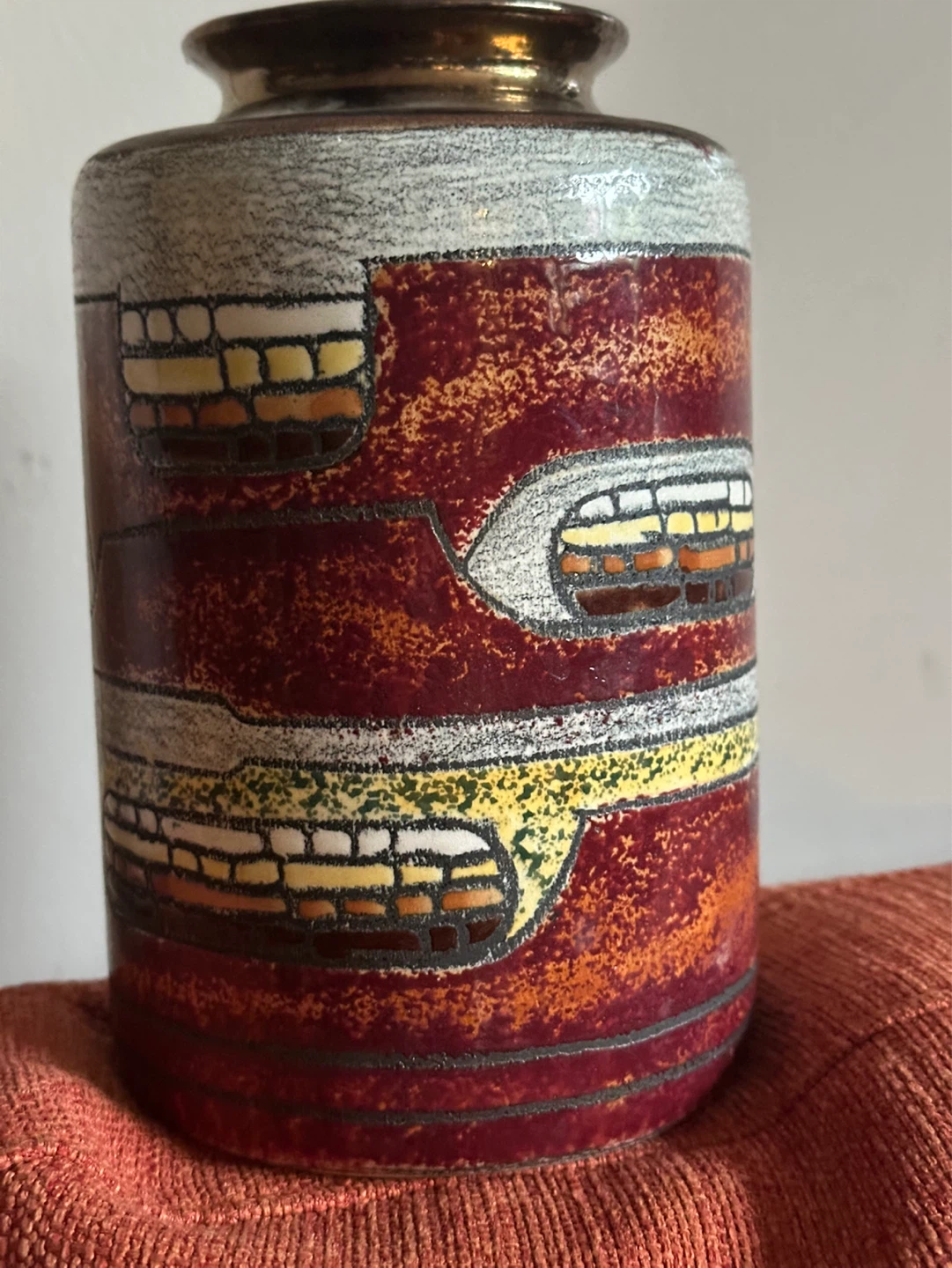 Signed Mid Century Vega Abstract Ceramic Vase