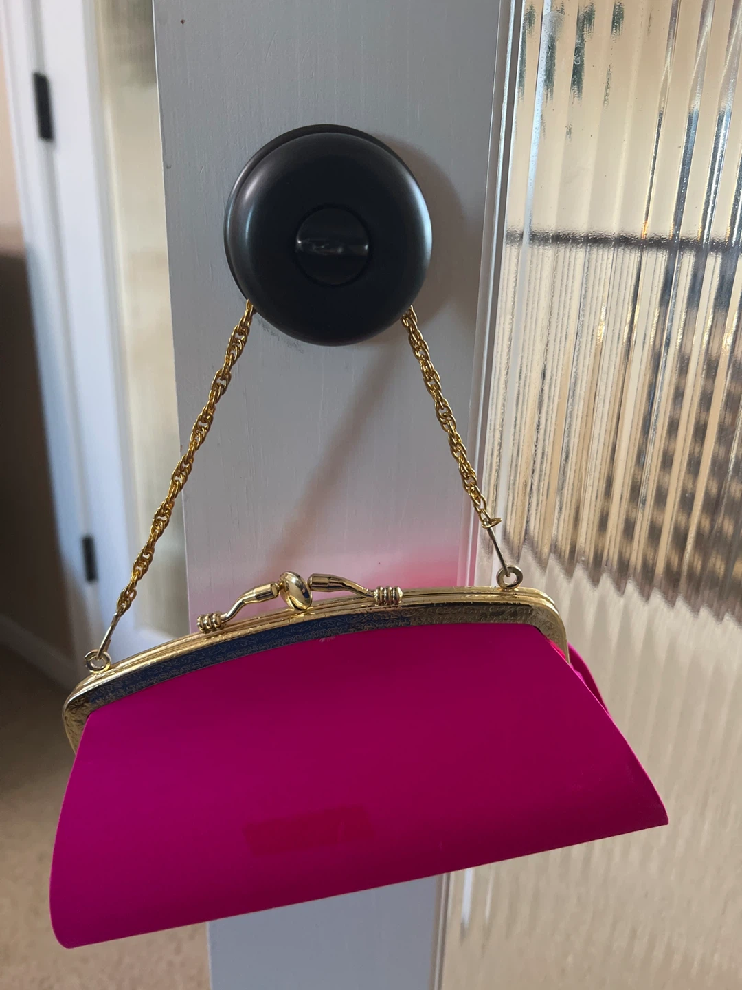 Fuchsia Clutch with Gold Chain - photo 2