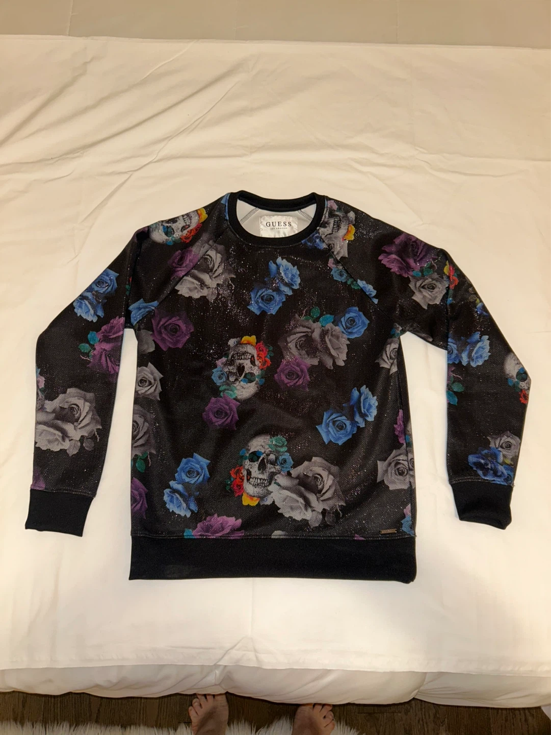 Guess Skull and Roses Crewneck Sweatshirt - photo 2
