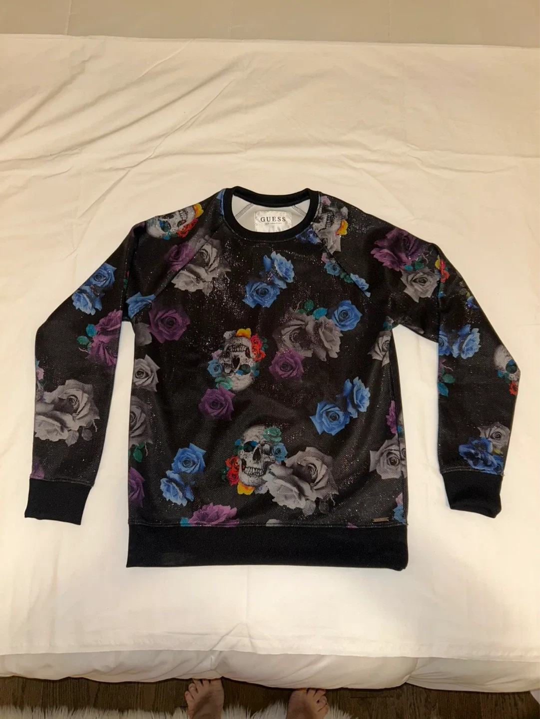 Guess Skull and Roses Crewneck Sweatshirt - photo 2