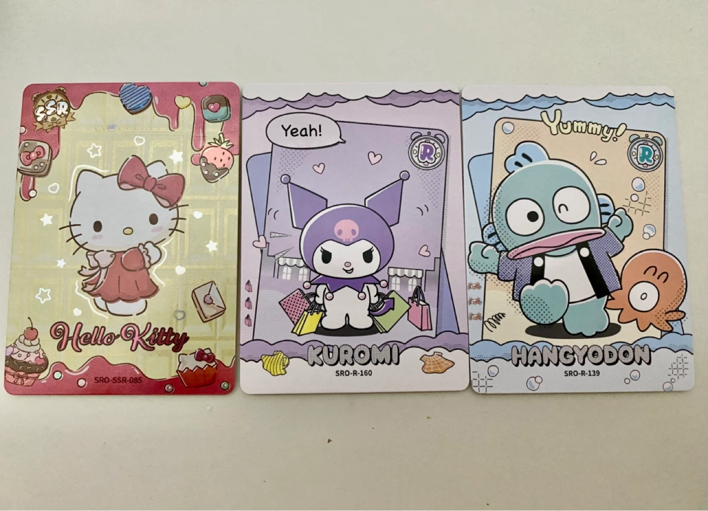 Sanrio Character Cards - Hello Kitty, Kuromi, Hangyodon