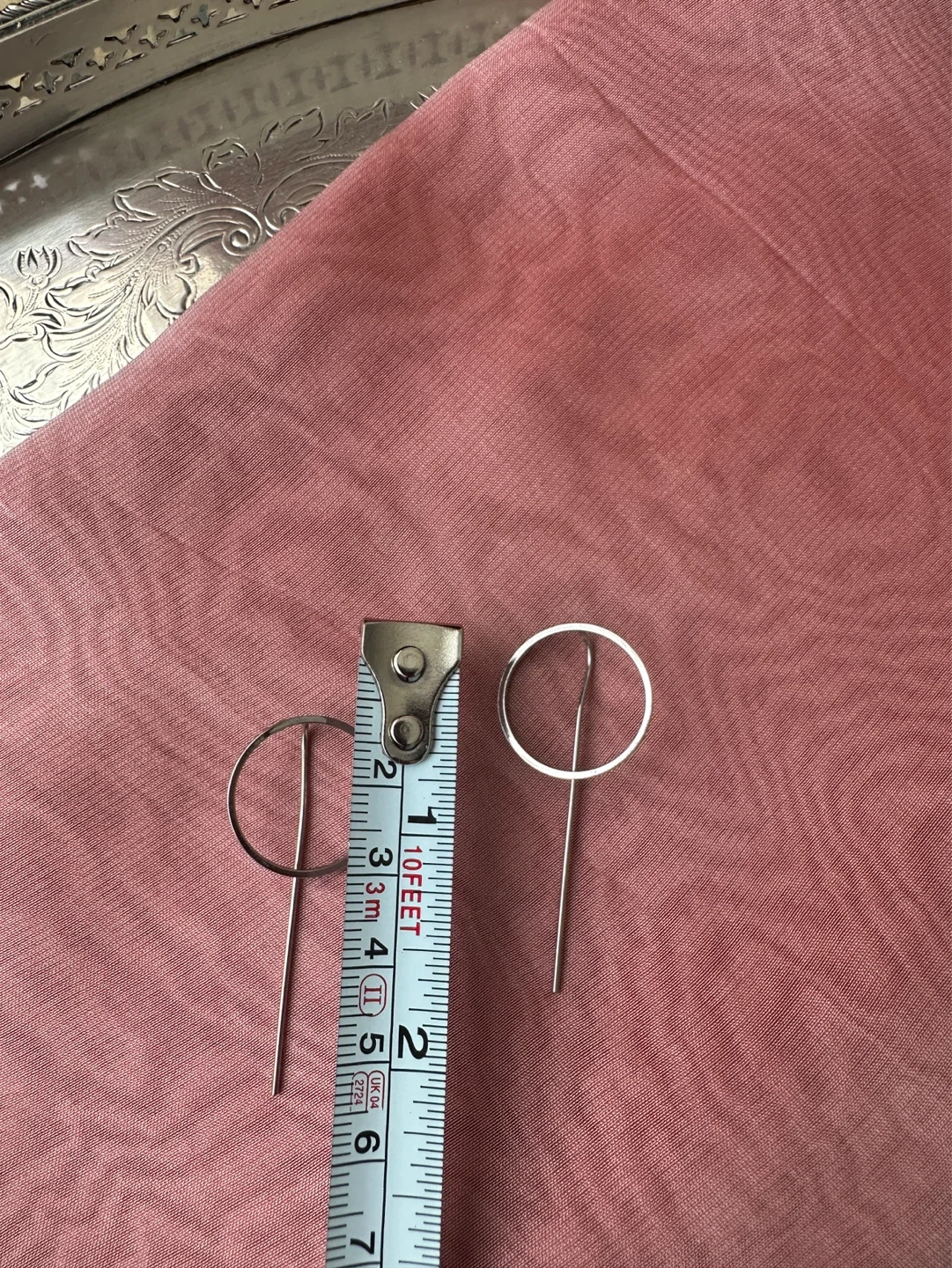 Silver tone Circle Drop Earrings - photo 2