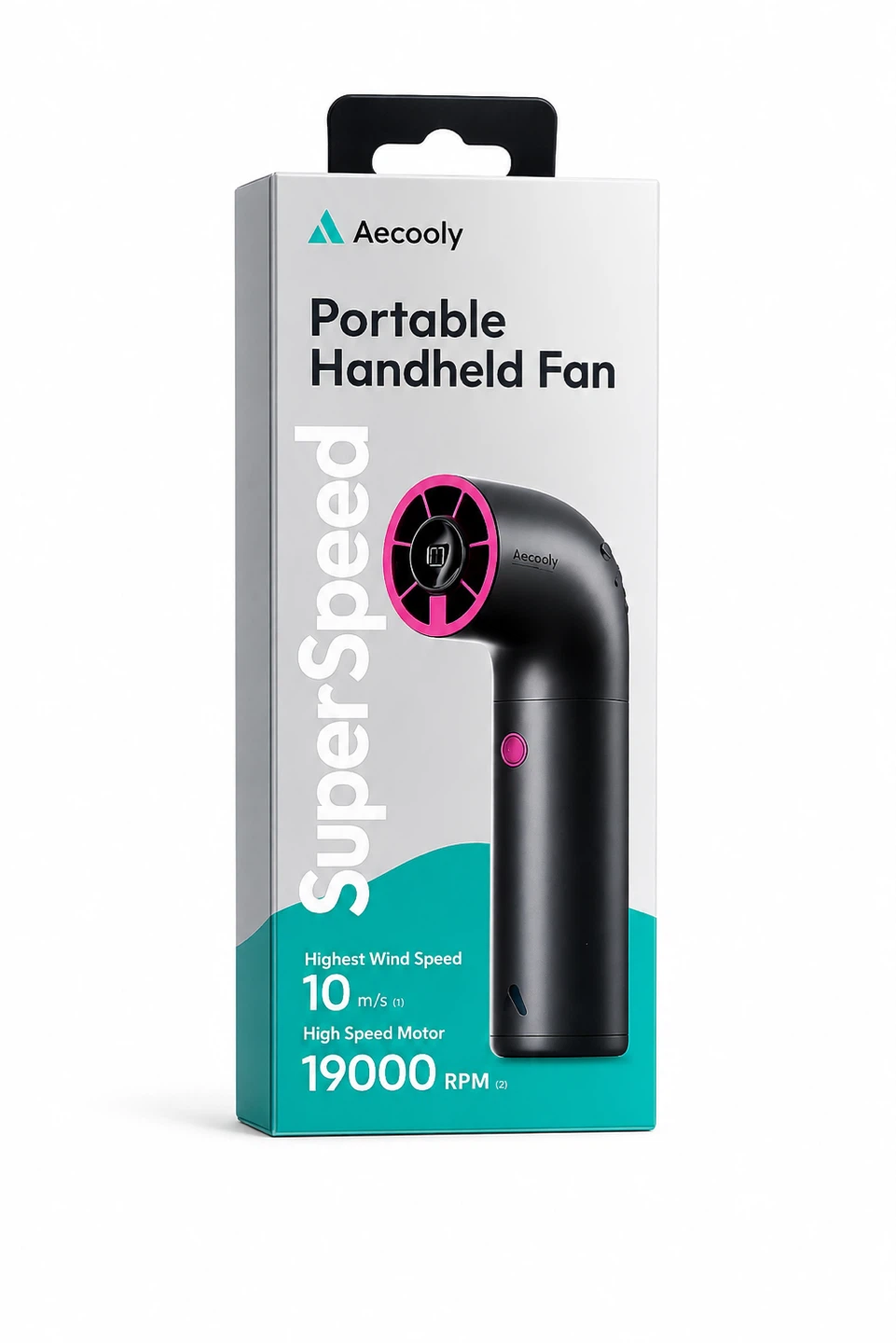 Portable Handheld Fan USB-C Rechargeable SuperSpeed 19000RPM