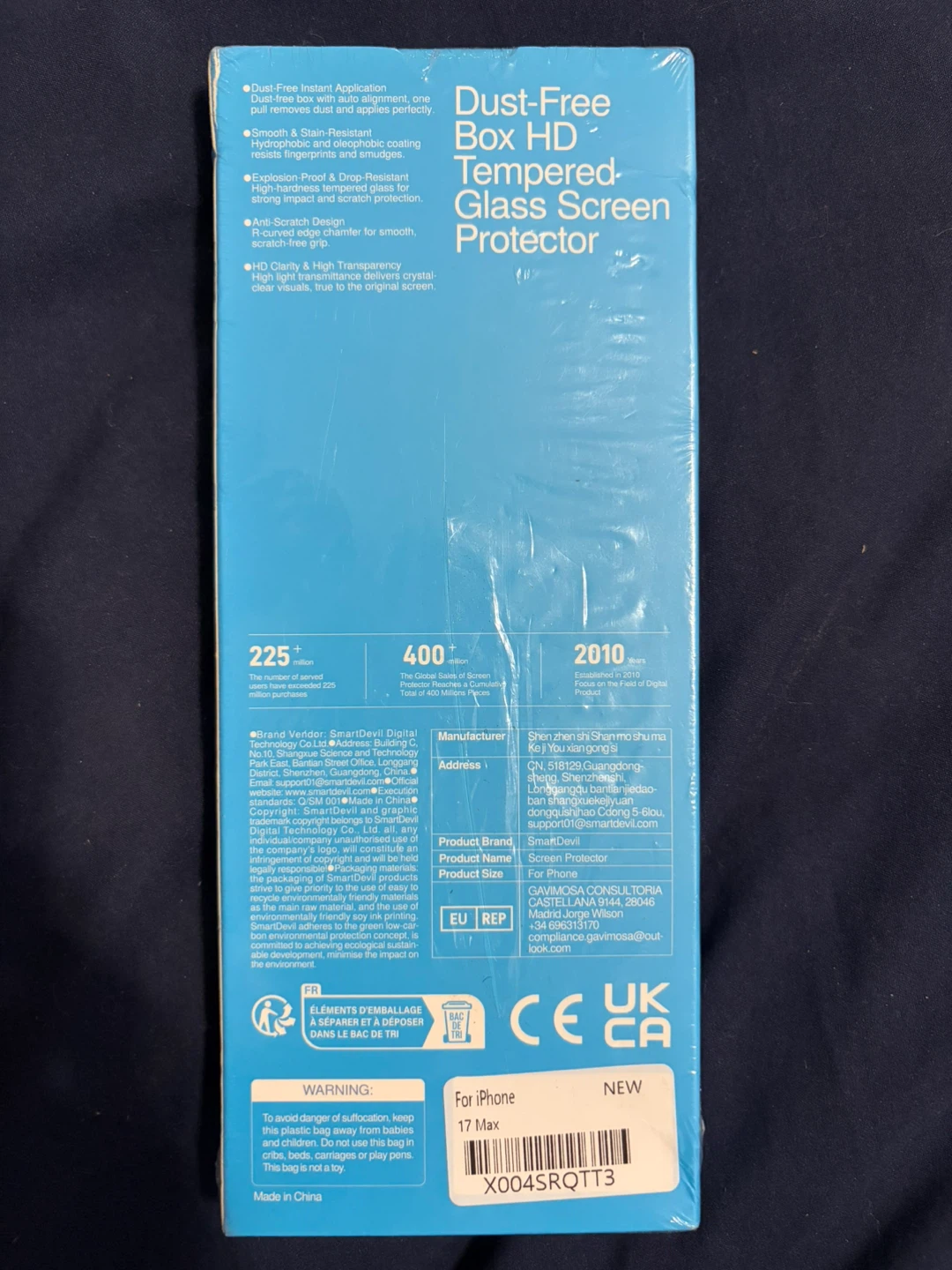 Smartdevil Dust Free Box Tempered Glass Screen Protector 17 Max - photo 2