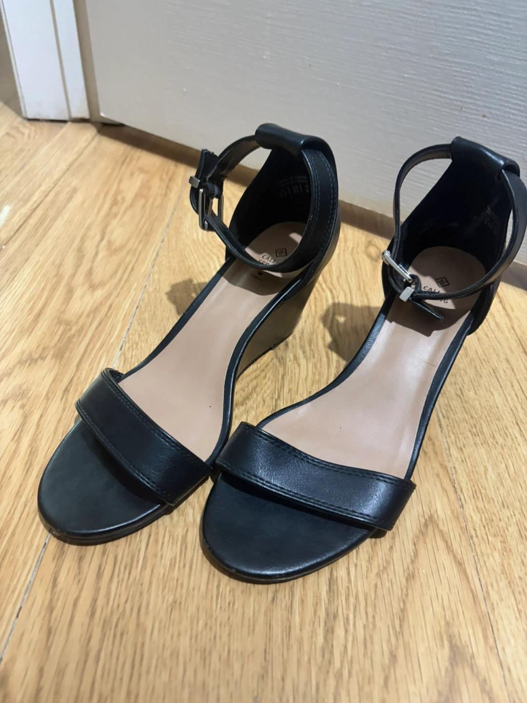 Black Wedge Sandals