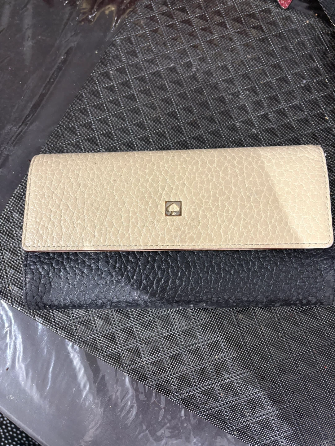 Kate Spade Leather Wallet - Beige and Black