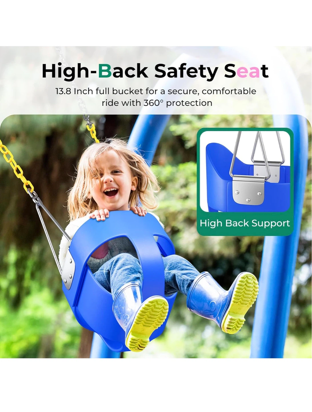 DECORLIFE Toddler Swing Seat - Blue T9S - photo 5