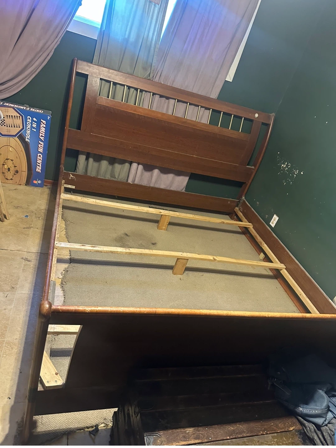King size bed frame and box spring