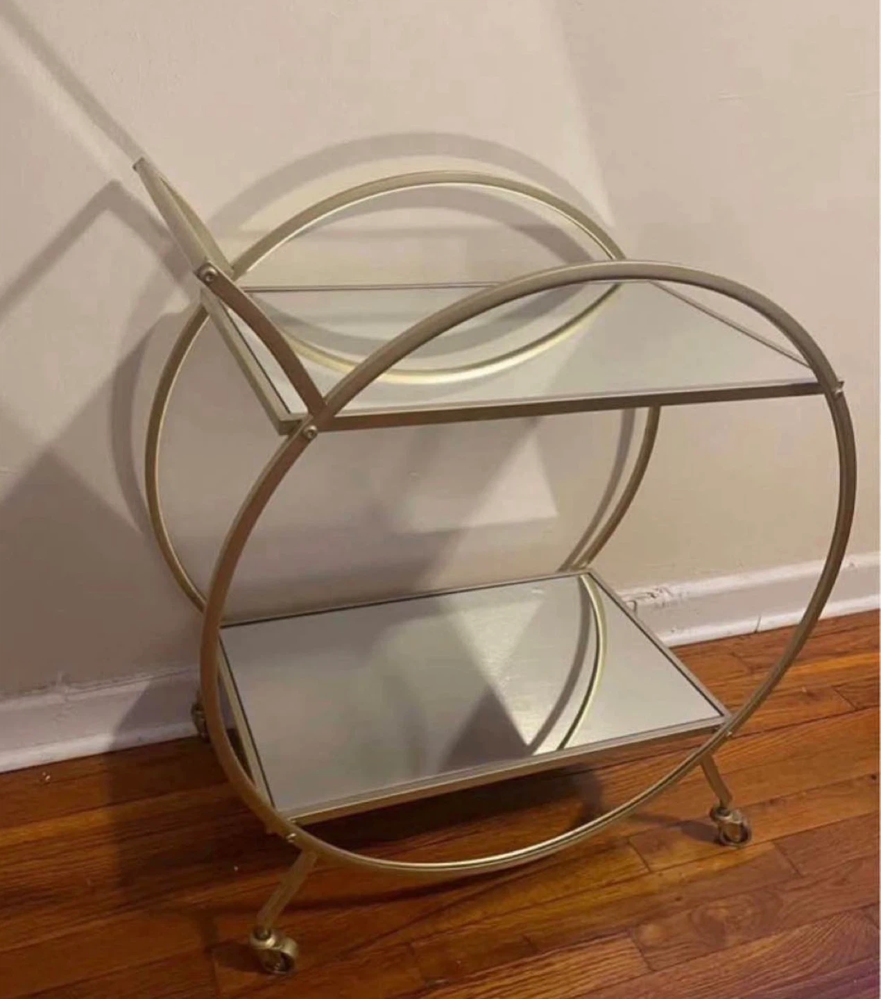 Mirrored Rolling Bar Cart $60 - photo 3