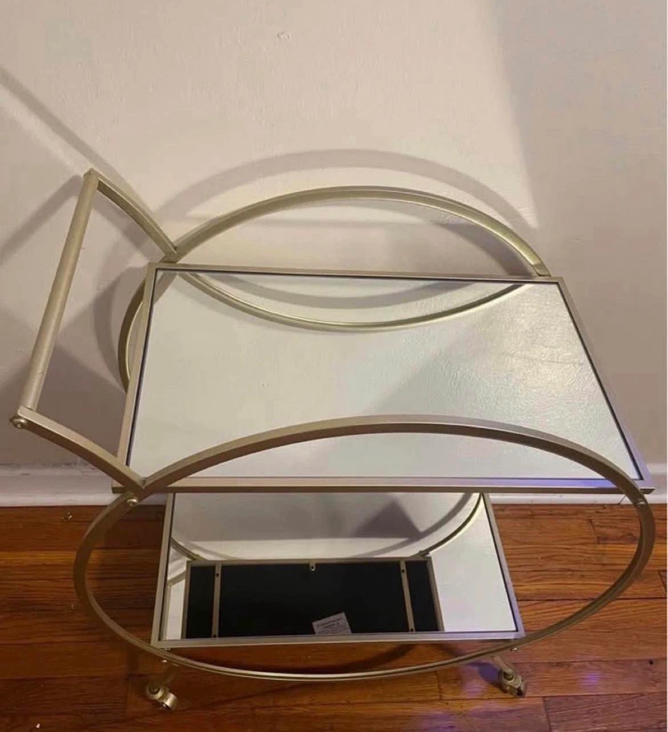 Mirrored Rolling Bar Cart $60 - photo 5