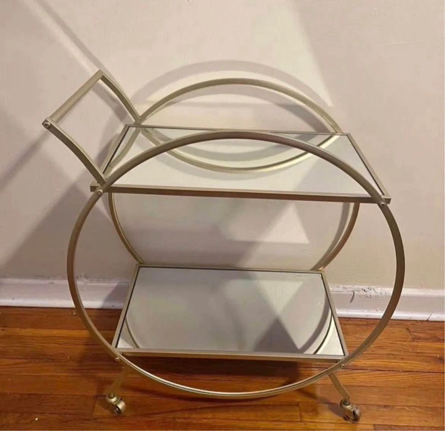 Mirrored Rolling Bar Cart $60