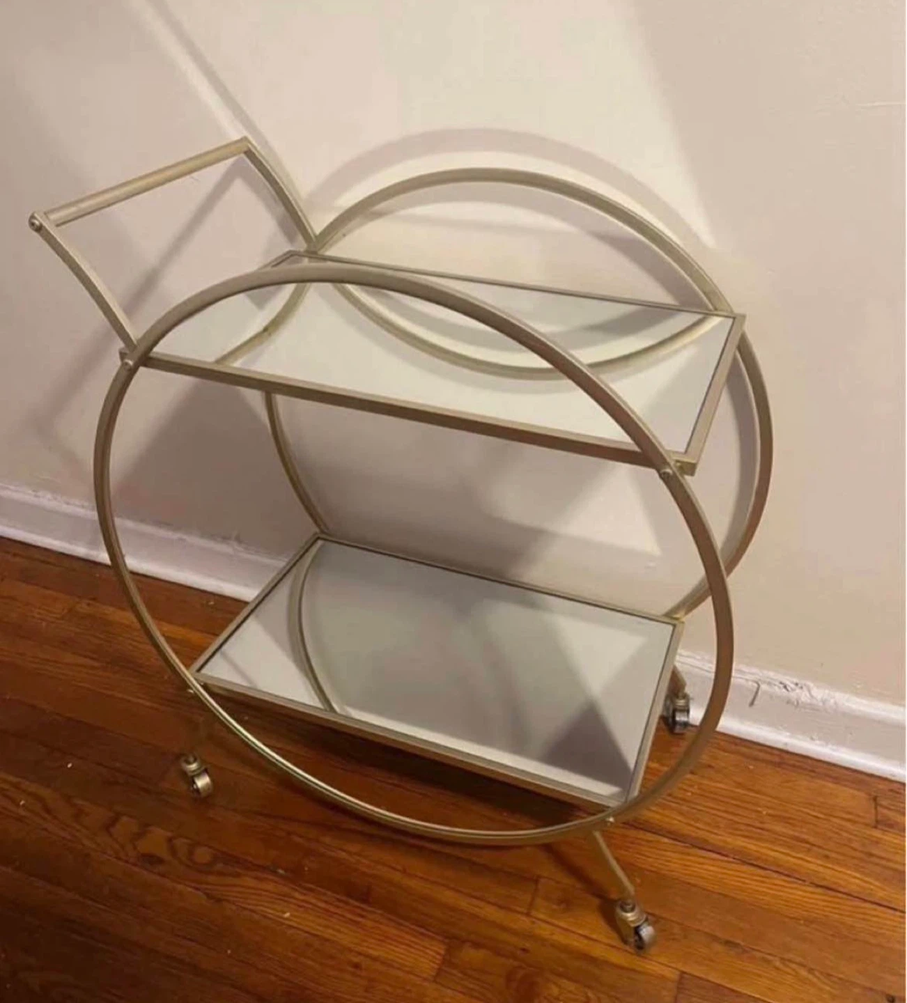 Mirrored Rolling Bar Cart $60 - photo 2
