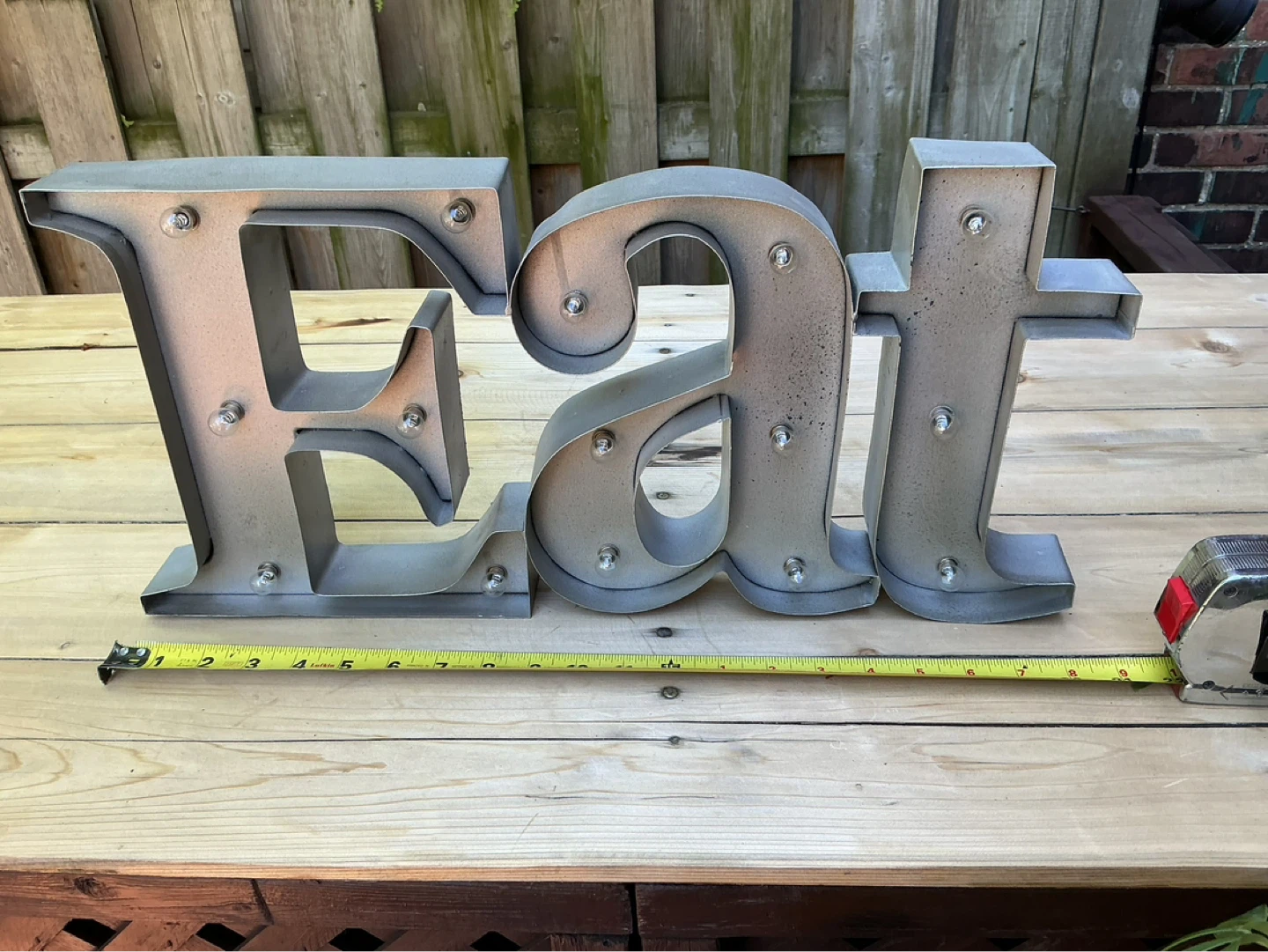 Vintage Marquee "EAT" Light up Sign Needs 2 Double AA Batteries - photo 4