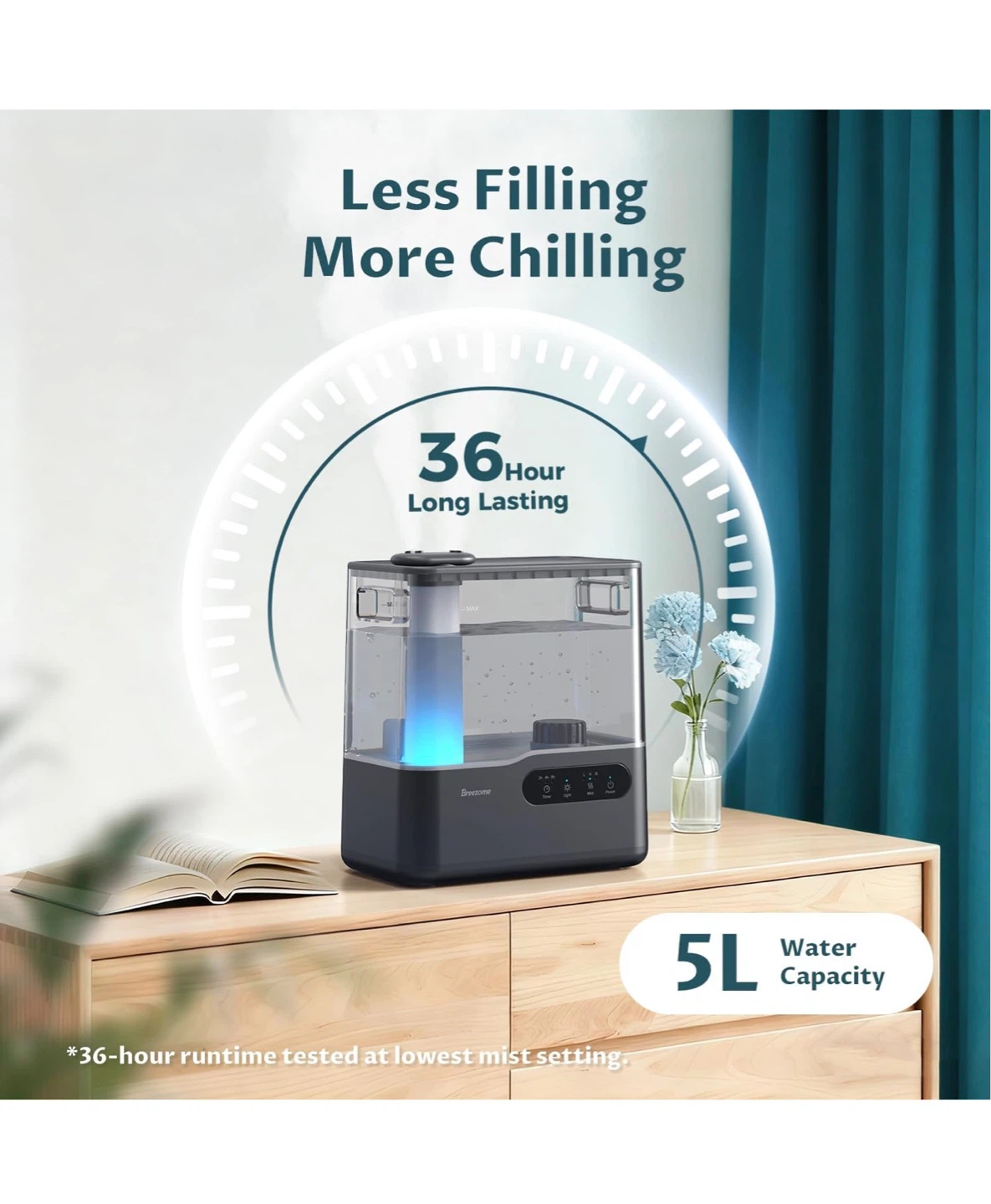 5L Cool Mist Humidifier with Essential Oil Tray H5L - photo 3