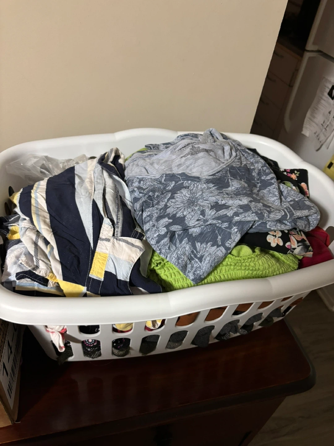 Box of assorted clothing items