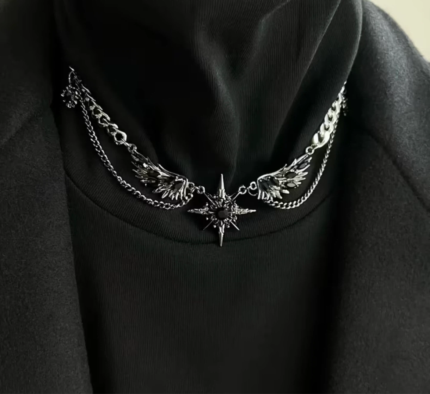 Winged Star Chain Necklace