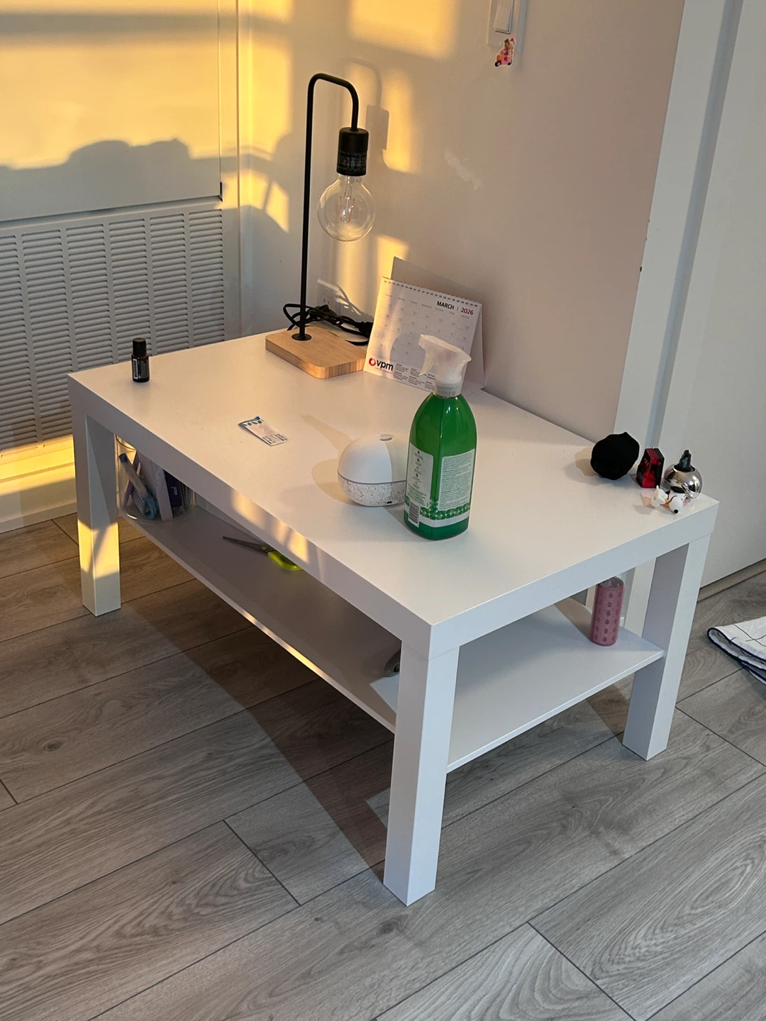 White Coffee Table with Shelf