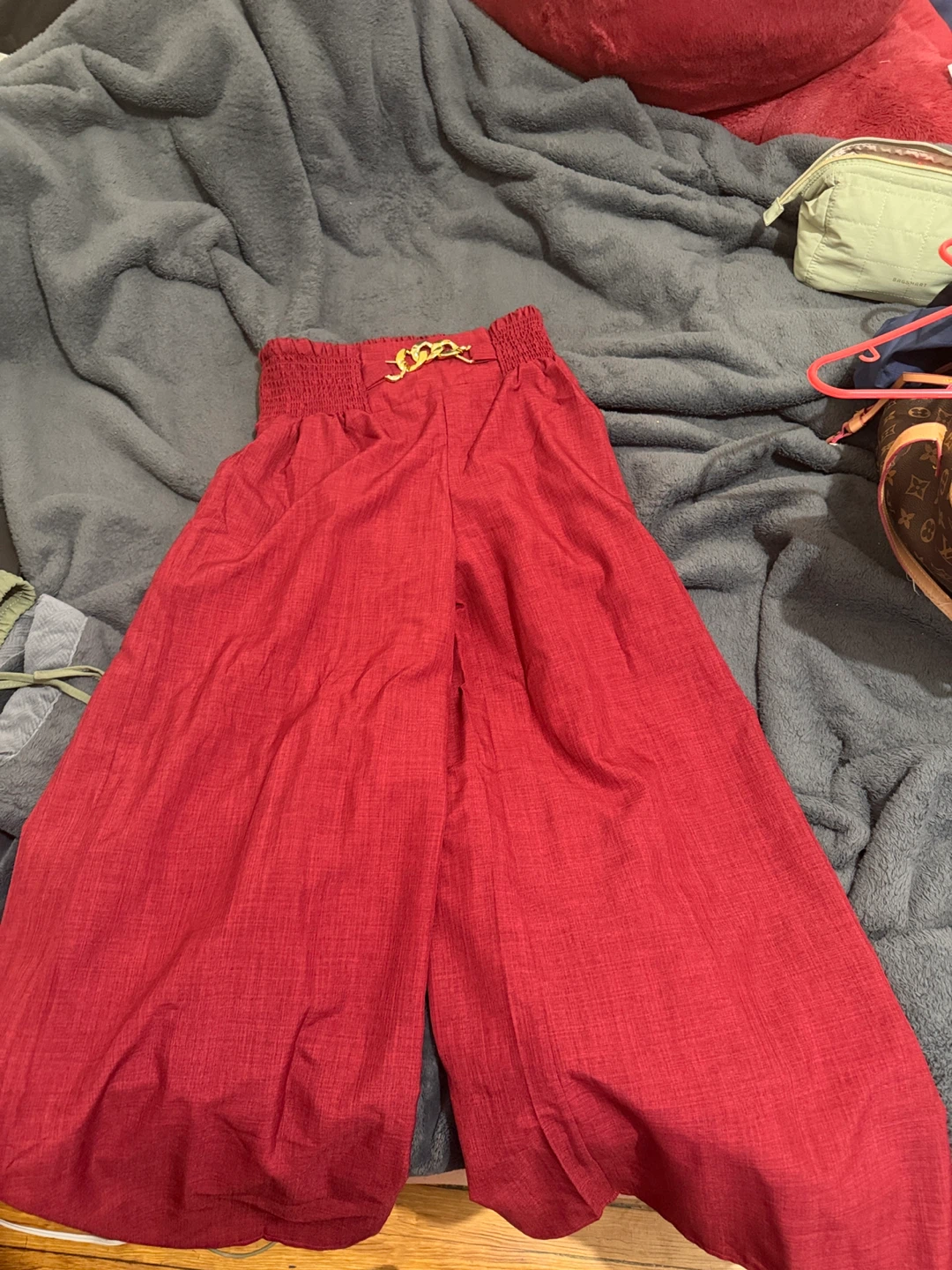Red Wide Leg Pants