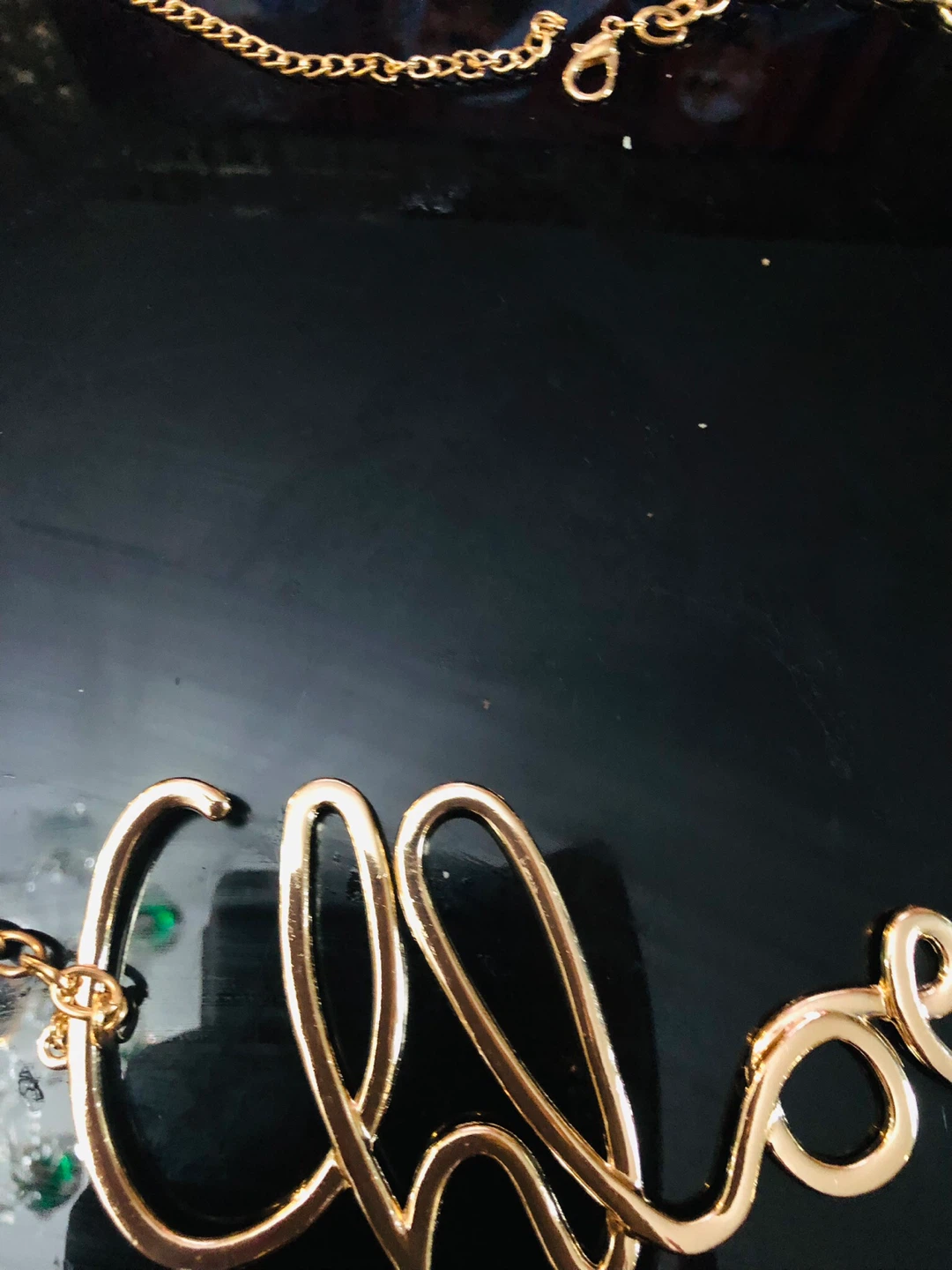 Gold "Chloe" Script  belt   Made in Italy - photo 2