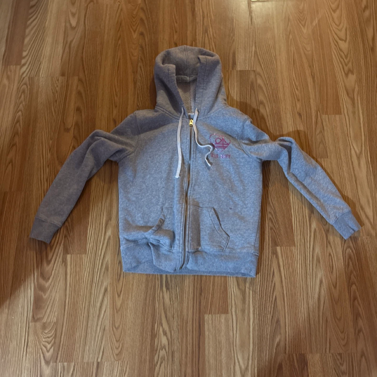 Old Navy Grey Sherpa Lined Zip-Up Hoodie