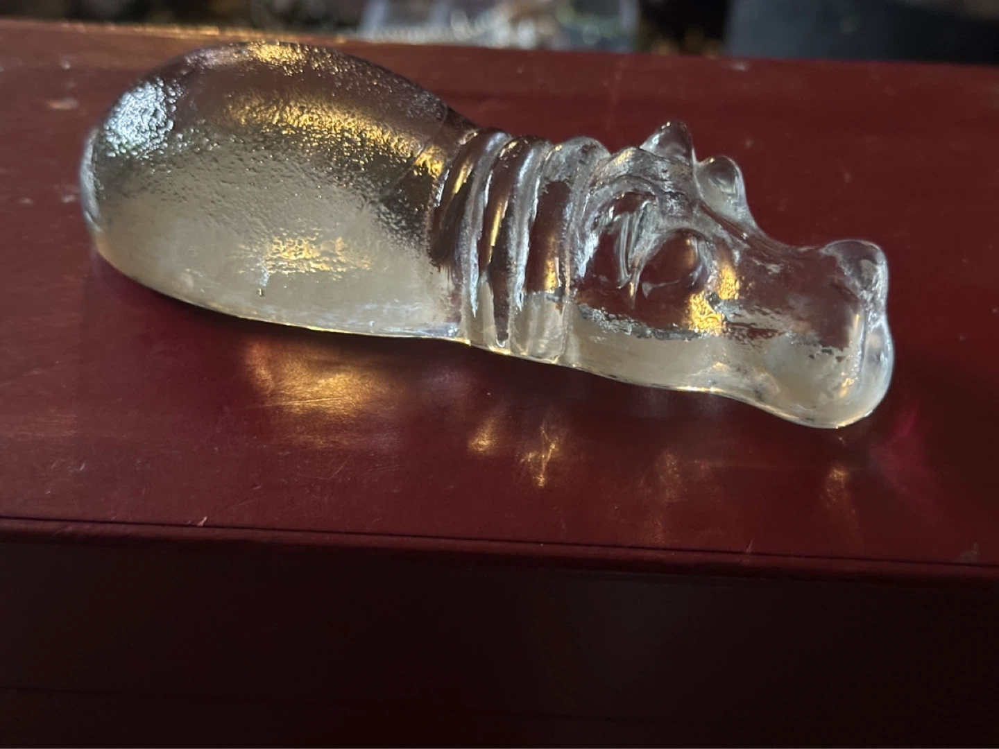 Kosta boda Glass Hippo Paperweight