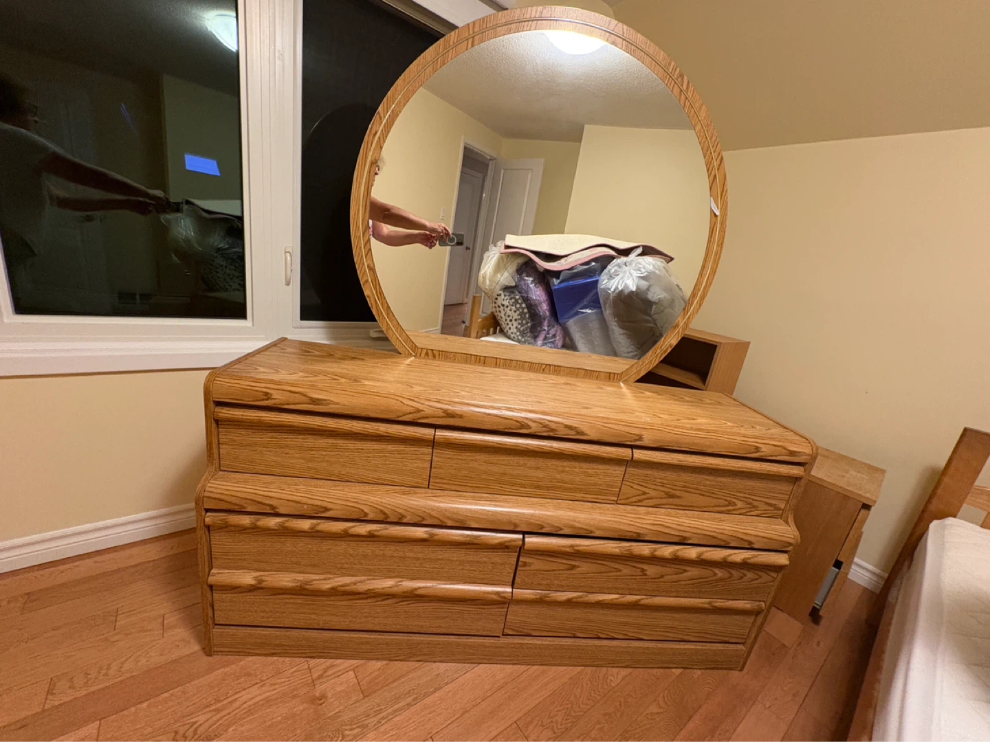 Wooden Dresser with Mirror