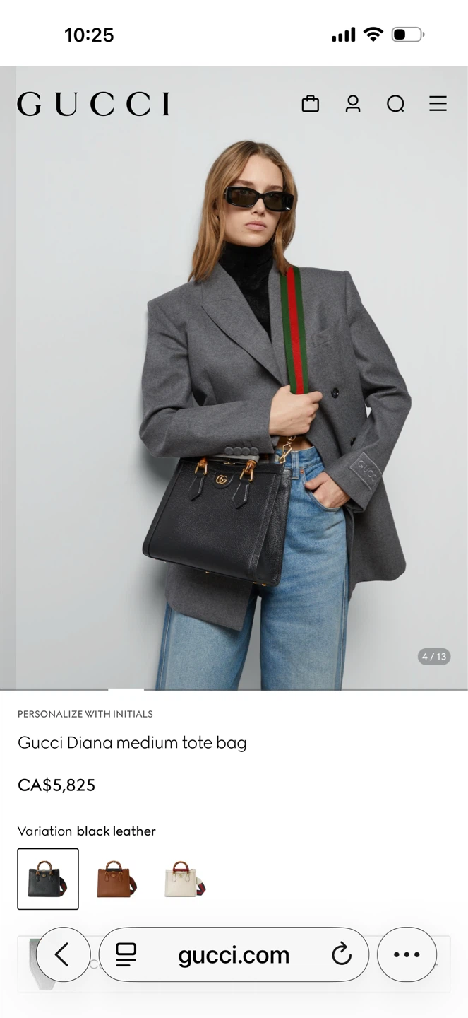 Gucci Diana Medium Tote Bag - Black Leather - photo 2