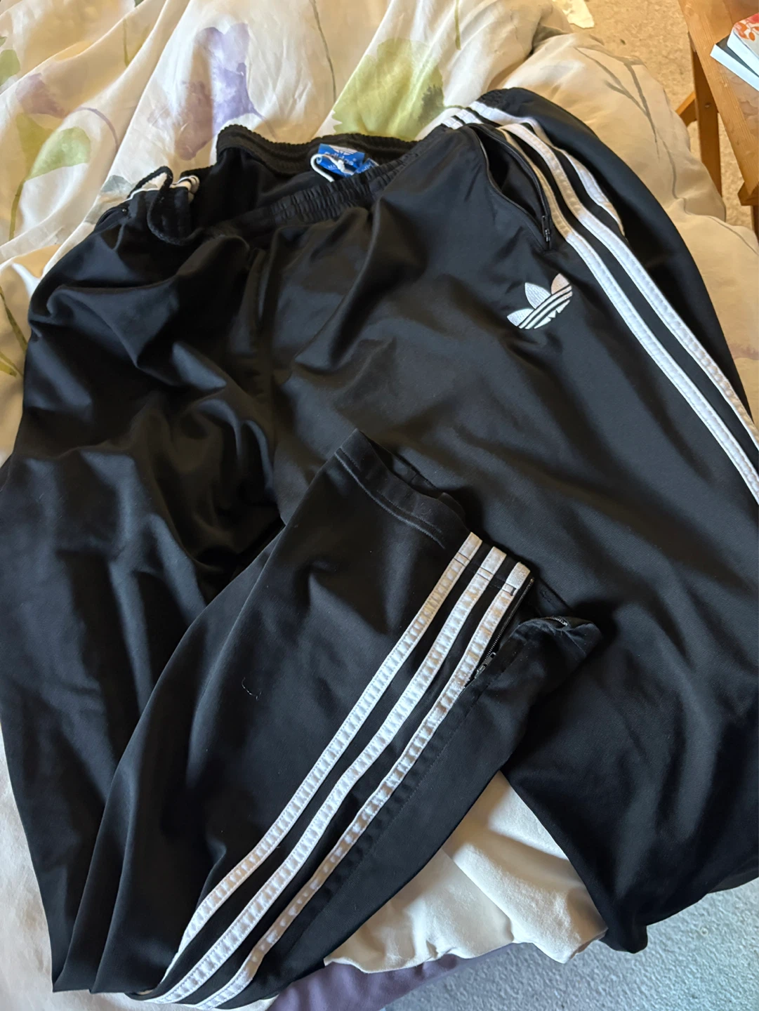 Adidas Track Pants Black White Stripe - photo 2