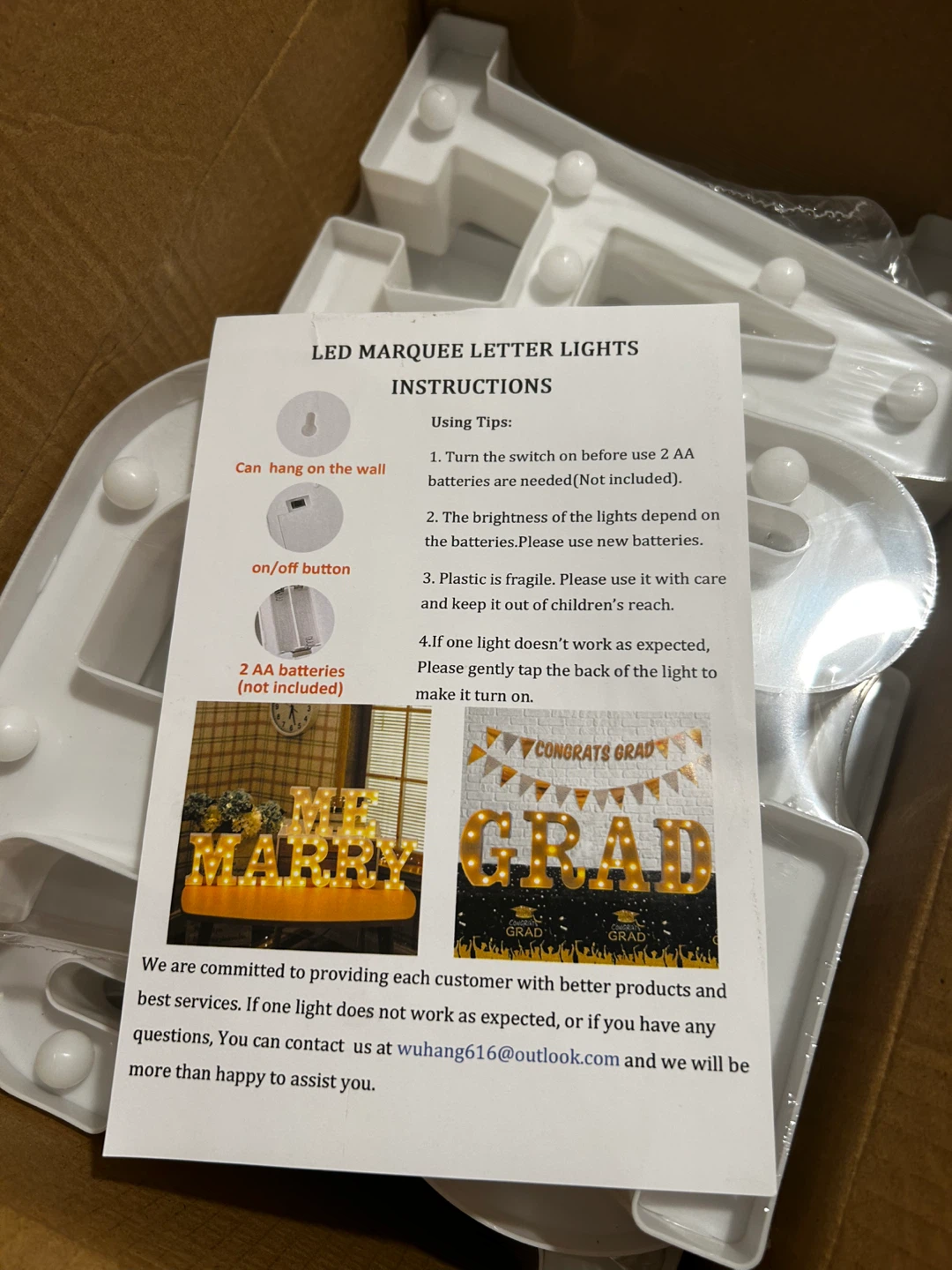 7-Piece Marry Me Marquee LED Lights - photo 2