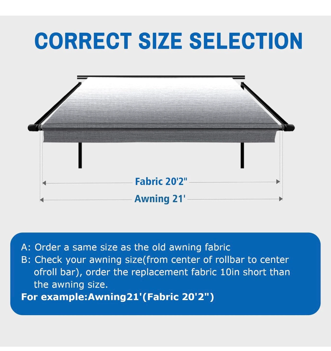 Dulepax RV Awning Fabric Replacement - 9ft Awning, 20'2" Fabric - photo 2